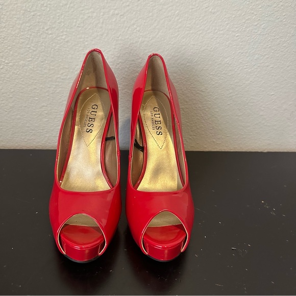 Guess Red Faux Leather High Heels - Picture 3 of 15